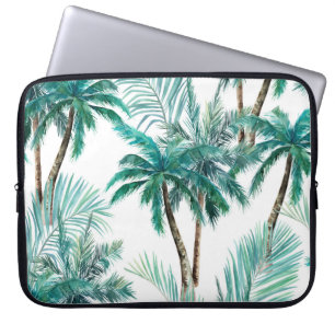 Tropischer Palm: Dschungel-Muster in Wasserfarbe. Laptopschutzhülle