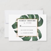 Tropischer Palm Leaf Response Card UAWG RSVP Karte (Vorderseite)