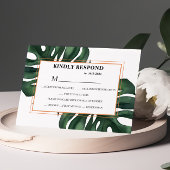 Tropischer Palm Leaf Response Card UAWG RSVP Karte