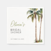 Tropischer Palm und Beach Brautparty Napkins Serviette (Vorderseite)