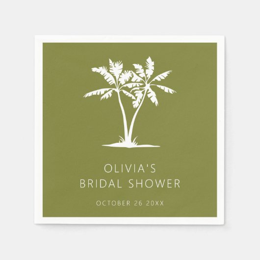 Tropischer Palm und Beach Brautparty Napkins Serviette (Vorderseite)