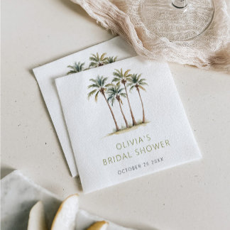 Tropischer Palm und Beach Brautparty Napkins Serviette