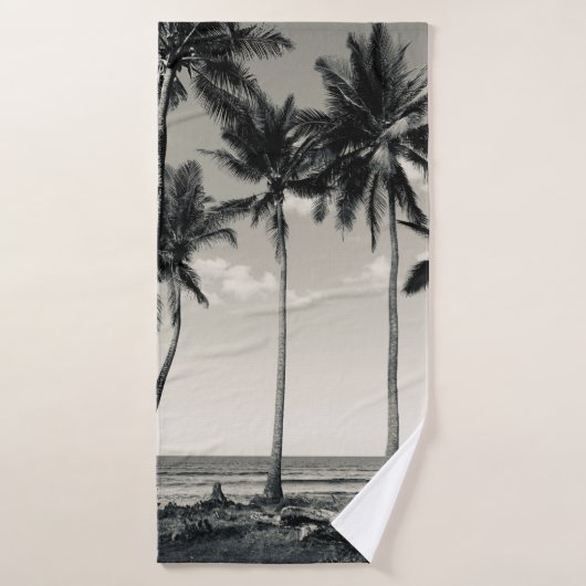 TROPISCHER PALMBAUM AM STRAND BADEHANDTUCH (Badehandtuch)
