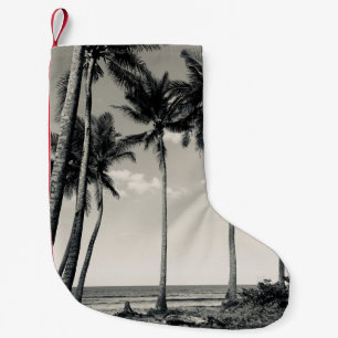 TROPISCHER PALMBAUM AM STRAND KLEINER WEIHNACHTSSTRUMPF