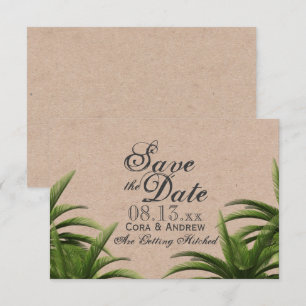 Tropischer Palmbaum Grüne Hochzeit Save the Date Einladung