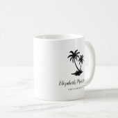 Tropischer Palmbaum personalisiert Kaffeetasse (VorderseiteRechts)