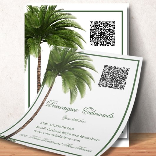 Tropischer Palmbaum-QR-Code Stylisch Flyer