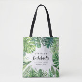 Tropischer Palmblatt u. Skript bachelorette Tasche (Vorderseite)