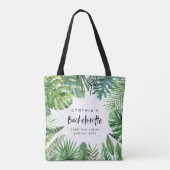 Tropischer Palmblatt u. Skript bachelorette Tasche (Rückseite)