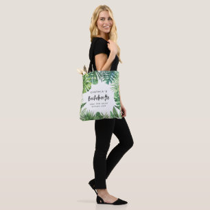 Tropischer Palmblatt u. Skript bachelorette Tasche
