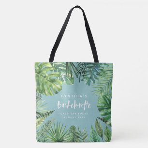 Tropischer Palmblatt u. Skript bachelorette Tasche