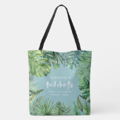Tropischer Palmblatt u. Skript bachelorette Tasche (Rückseite)
