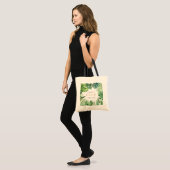 Tropischer Palmblatt u. Skript bachelorette Tragetasche (Vorderseite (Model))