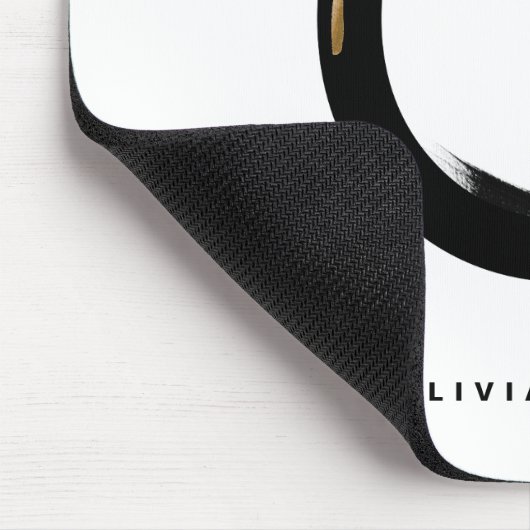 Tropischer Palmblätterbrief O Monogramm Personalis Mousepad (Ecke)