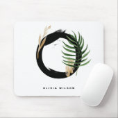 Tropischer Palmblätterbrief O Monogramm Personalis Mousepad (Mit Mouse)