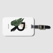 Tropischer Palmblätterbrief R Monogram Bridesmaid Gepäckanhänger (Vorderseite (Horizontal))