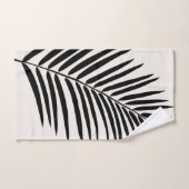 Tropischer Palmblättercreme, weiß und schwarz Badhandtuch Set (Handtuch)