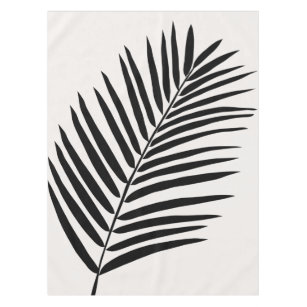 Tropischer Palmblättercreme, weiß und schwarz Tischdecke