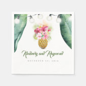 Tropischer Palmblätterlein und Ananas-Ananas-Stran Serviette (Vorderseite)