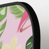 Tropischer Palmblätterpink Pickleball Schläger (Linke Seite)