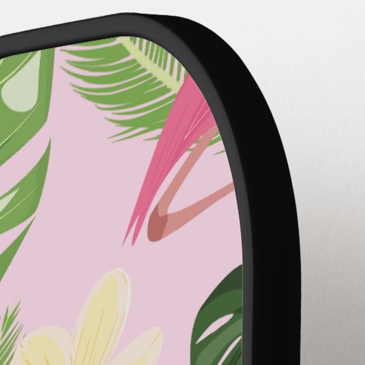 Tropischer Palmblätterpink Pickleball Schläger (Linke Seite)