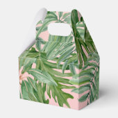 Tropischer Palmblättriger Rosa Grüne Gold Personal Geschenkschachtel (Rückseite)