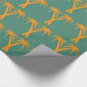 Tropischer Palme-Orange Sommer Geschenkpapier (Ecke)
