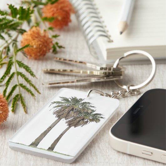 Tropischer Palme-Schlüsselanhänger Schlüsselanhänger (Vorderseite rechts)