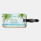 Tropischer Palmen-Gepäckanhänger Gepäckanhänger (Rückseite horizontal)