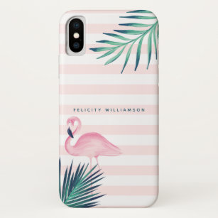 Tropischer Palmen-Rosa-Flamingo-rosa u. weißer Case-Mate iPhone Hülle