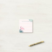 Tropischer Palmen-Rosa-Flamingo-rosa u. weißer Post-it Klebezettel (Auf Schreibtisch)