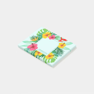 Tropischer Palmen-Wedel-hawaiische Blumen Post-it Klebezettel