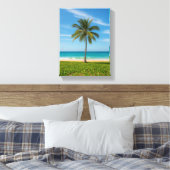 Tropischer Palmenbaum an der Küste des Ozeans Leinwanddruck (Insitu (Schlafzimmer))