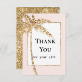 Tropischer Palmenbaum aus Gold Glitzer Dankeskarte (Vorne/Hinten)