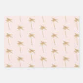Tropischer Palmenbaum aus Gold Glitzer Geschenkpapier Set (Vorderseite)