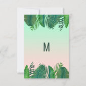 Tropischer Palmenbaum Banana Leaf Gold Hochzeit Dankeskarte (Rückseite)