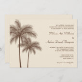Tropischer Palmenbaum Einladung zur Hochzeit (Vorne/Hinten)