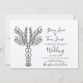 Tropischer Palmenbaum Hand Drawn Earthy Einladung (Vorderseite)