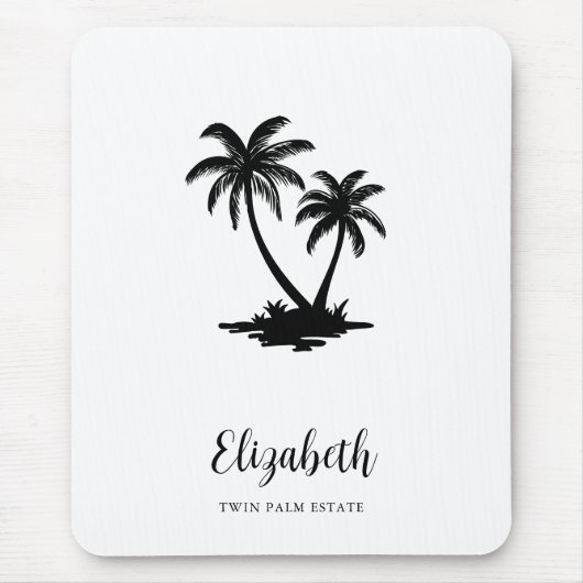 Tropischer Palmenbaum-Küstenpersonalisation Mousepad (Vorne)