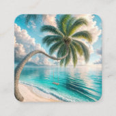 Tropischer Palmenbaum mit Schaukel Quadratische Visitenkarte (Vorderseite)