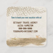 Tropischer Palmenbaum mit Schaukel Quadratische Visitenkarte (Rückseite)