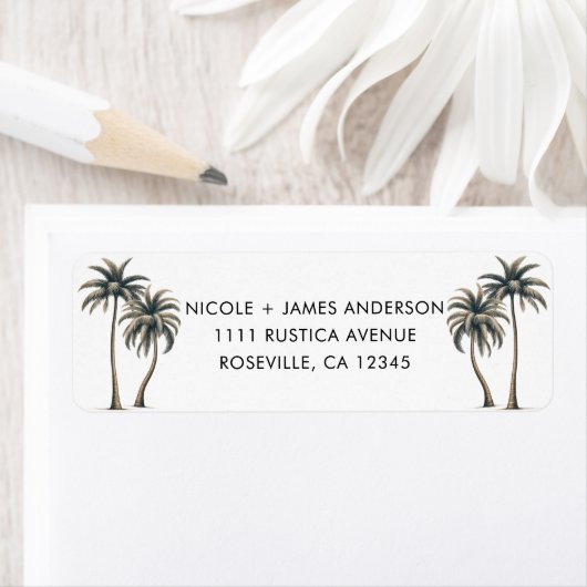 Tropischer Palmenbaum Rustikale Küstenhochzeit (Insitu)