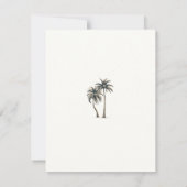 Tropischer Palmenbaum Rustikale Küstenhochzeit RSV Einladung (Rückseite)