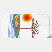 Tropischer Palmenbaum, Sonne, Wellen Case-Mate iPhone Hülle (Rückseite (Horizontal))