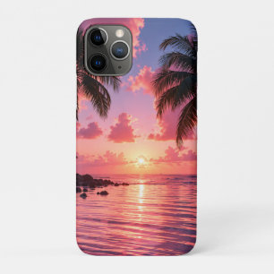 Tropischer Palmenbaum-Sonnenuntergang Rosa Ozean S Case-Mate iPhone Hülle