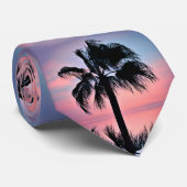 Tropischer Palmenbaum Spiegelungen bei Sonnenunter Krawatte (Gerollt)