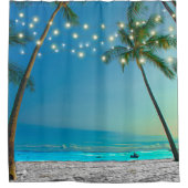 Tropischer Palmenbaum, Strandlichtstrand Duschvorhang (Vorderseite)