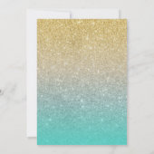 Tropischer Palmenbaum Tree Moderner Goldener Glitz Einladung (Rückseite)