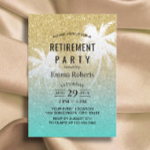 Tropischer Palmenbaum Tree Moderner Goldener Glitz Einladung