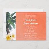 Tropischer Palmenbaum und Plumeria Einladung (Vorderseite)